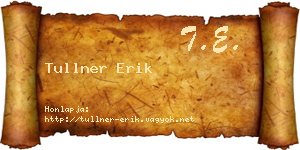 Tullner Erik névjegykártya